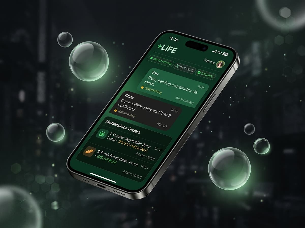 +LiFE Mobile App Interface Screenshot
